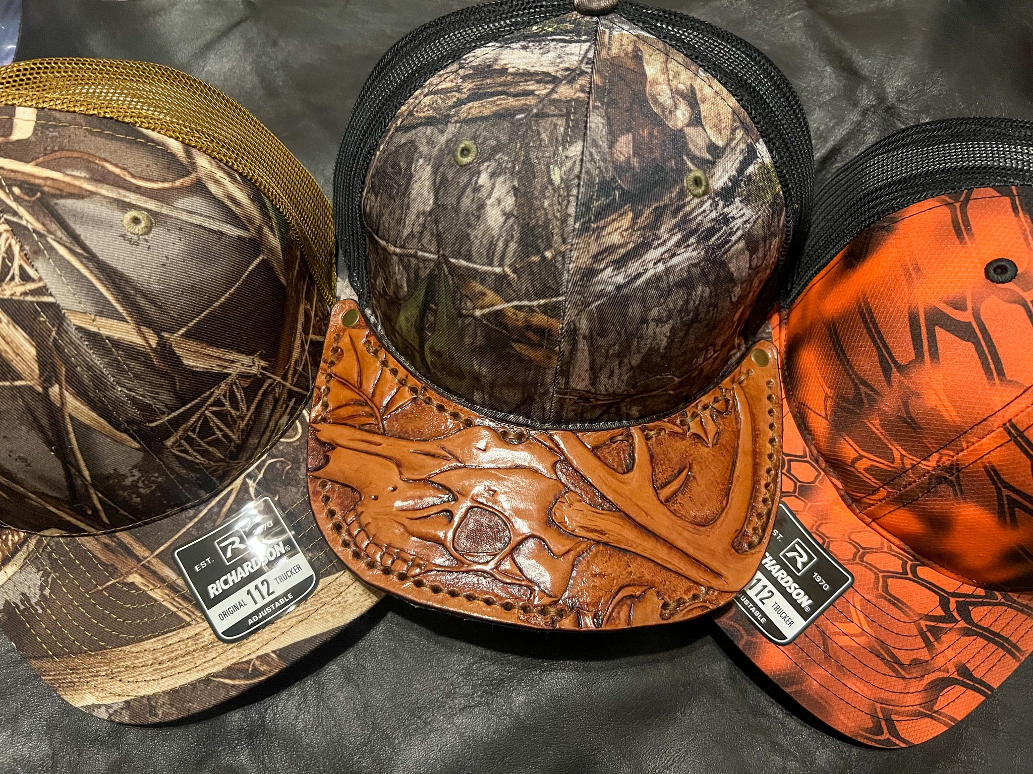 Custom tooled hats – Vig's leather